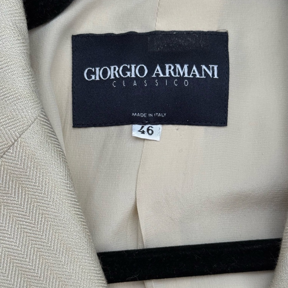 Giorgio Armani Classico Borgo 21 Line Light Cream Three-Button Men’s Suit Sz46 - Picture 4 of 12